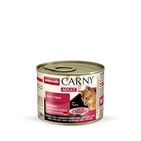 Animonda Cat Carny Adult príchuť: hovädzie mäso a srdce 200g