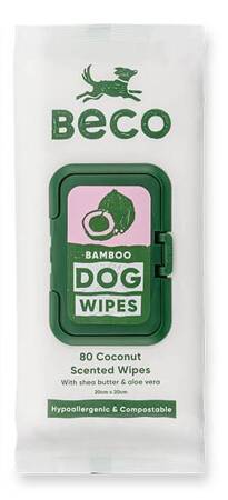 BECO bambusové utierky pre psov - 100% kompostovateľné 80ks (kokosová vôňa)