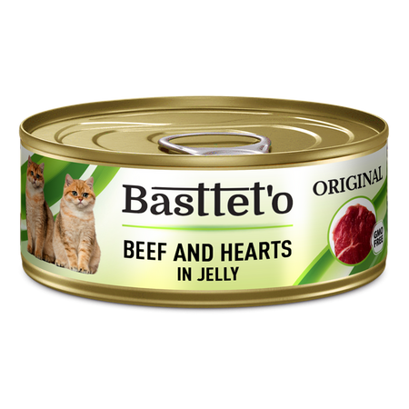 Basttet'o Original Hovädzie mäso so srdcom v želé pre mačky 85g (konzerva)