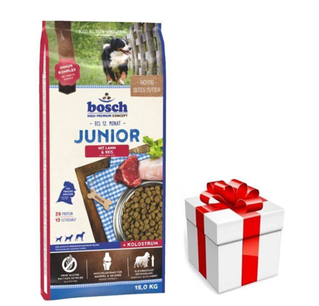 Bosch Junior jahňacie mäso s ryžou 15 kg + prekvapenie pre vášho psa ZDARMA
