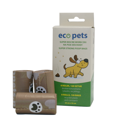 Eco Pets Ekologické vrecká na hovienka 120 ks ( 8x15 ks ) 