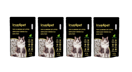 Love4pet super hrudkujúca tofu podstielka 4x(2,5kg 4,3L) pre mačky