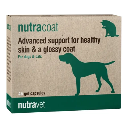 NUTRAVET Nutracoat pre psy a mačky 45 kapsúl - podpora zdravej kože a lesklej srsti 