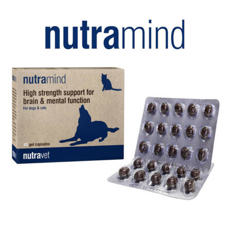 NUTRAVET Nutramind pre psy a mačky 45 kapsúl - Prírodná podpora funkcie mozgu, tréningu a učenia 