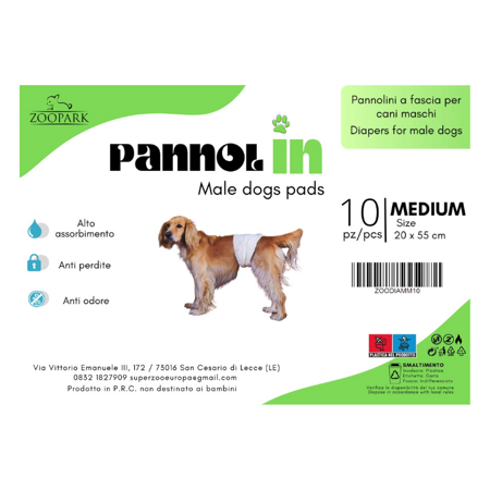 PannolIN Plienky pre psov veľkosť M 20x55cm 10ks/bal.