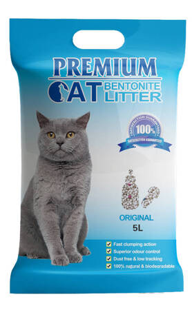 Premium Cat Clumping Bentonite Litter - Natural pre mačky 5L
