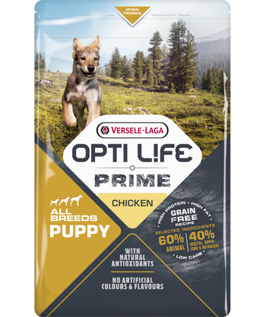 VERSELE-LAGA Opti Life Prime Puppy 2,5 kg - krmivo pre šteňatá bez obilnín s kuracím mäsom